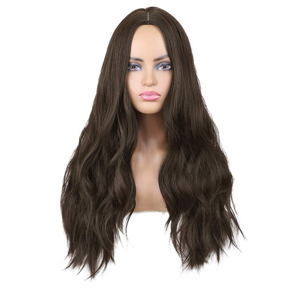 Long Wavy Synthetic Wigs Middle Part Natural - Picture 6 of 7